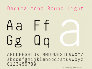 Decima Mono Round Light Version 1.001图片样张