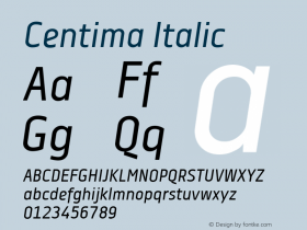 Centima Italic Version 1.001 Font Sample