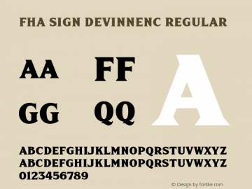 FHA Sign DeVinneNC Regular Version 1.000 Font Sample