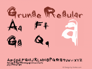 Grunge Regular Altsys Fontographer 3.5  1/29/94 Font Sample