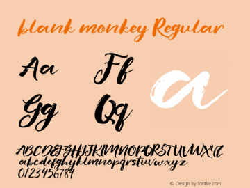 blank monkey Regular 1.000 Font Sample