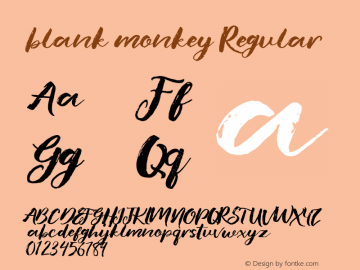 blank monkey Regular Version 1.000 Font Sample