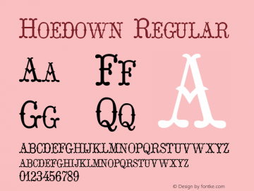 Hoedown Regular 001.034 Font Sample