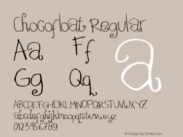 Chocofloat Regular Version 1.000;PS 001.001;hotconv 1.0.56 Font Sample