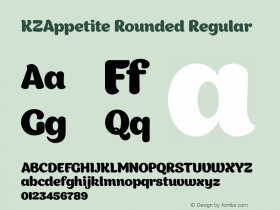 KZAppetite Rounded Regular 1.000; wf-x by Blackyblack Font Sample