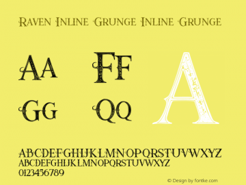 Raven Inline Grunge Inline Grunge Version 1.000 Font Sample