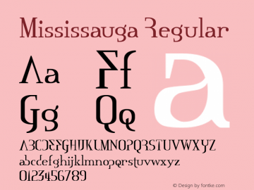 Mississauga Regular Version 1.00 Font Sample