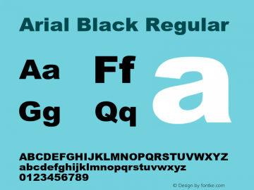 Arial Black Regular Version 5.06图片样张