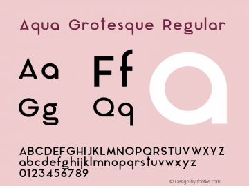 Aqua Grotesque Regular Version 1.000 Font Sample
