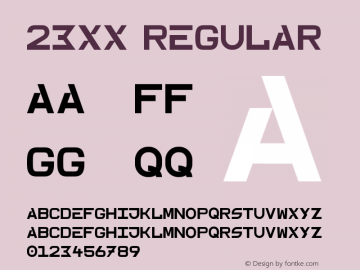 23XX Regular Version 1.027;Fontself Maker 1.0.7图片样张