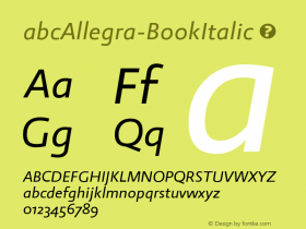 abcAllegra-BookItalic ☞ Version 1.028;PS 001.028;hotconv 1.0.88;makeotf.lib2.5.64775;com.myfonts.easy.abc-litera.abc-allegra.book-italic.wfkit2.version.4xHs图片样张