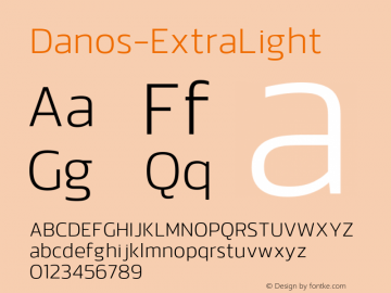 Danos-ExtraLight ☞ Version 1.00;com.myfonts.easy.behaviour.danos.extra-light.wfkit2.version.4xJV Font Sample