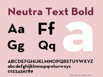 Neutra Text Bold OTF 1.000;PS 001.000;Core 1.0.29 Font Sample