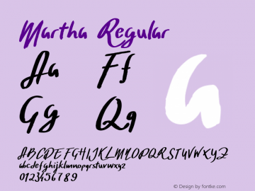 Martha Regular Version 1.000;PS 001.001;hotconv 1.0.56 Font Sample