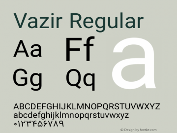 Vazir Regular Version 4.0.0; ttfautohint (v1.4.1.5-446e) Font Sample