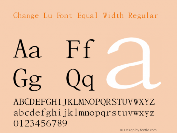 Change Lu Font Equal Width Regular 1.0图片样张