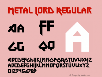 Metal Lord Regular OTF 4.000;PS 001.001;Core 1.0.29图片样张