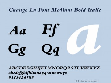 Change Lu Font Medium Bold Italic 1.0图片样张