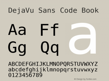 DejaVu Sans Code Book Version 1.0 Font Sample
