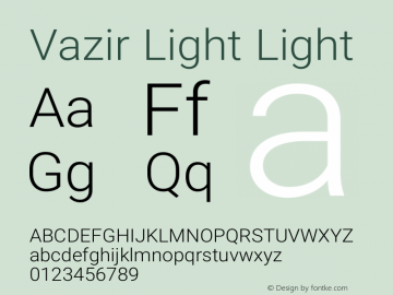 Vazir Light Light Version 4.0.1; ttfautohint (v1.4.1.5-446e) Font Sample