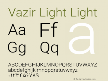 Vazir Light Light Version 4.0.1; ttfautohint (v1.4.1.5-446e)图片样张
