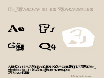 FZ WACKY 50 EX WACKY50EX Version 1.000 Font Sample