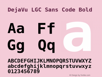DejaVu LGC Sans Code Bold Version 1.1 Font Sample