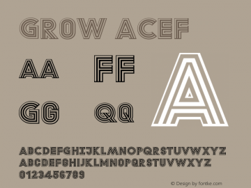 Grow ACEF Version 1.002;PS 1.2;hotconv 1.0.70;makeotf.lib2.5.58329 DEVELOPMENT图片样张