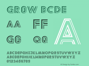 Grow BCDE Version 1.002;PS 1.2;hotconv 1.0.70;makeotf.lib2.5.58329 DEVELOPMENT Font Sample