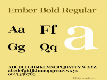 Ember Bold Regular Version 1.000;PS 001.000;hotconv 1.0.88;makeotf.lib2.5.64775图片样张