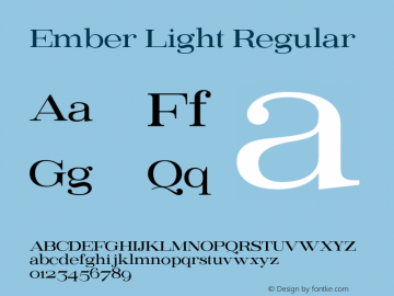 Ember Light Regular Version 1.000;PS 001.000;hotconv 1.0.88;makeotf.lib2.5.64775图片样张