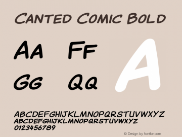 Canted Comic Bold Version 1.000;PS 001.000;hotconv 1.0.70;makeotf.lib2.5.58329 Font Sample