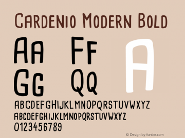 Cardenio Modern Bold Version 1.2, August 15 2016图片样张