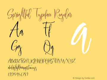 Sprightful Typeface Regular Version 1.000 Font Sample