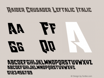 Raider Crusader Leftalic Font Family Raider Crusader Leftalic
