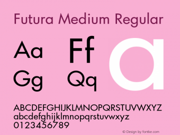 Futura Medium Regular Version 2.50     04/08/2015图片样张