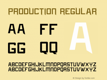Production Regular Version 1.000 Font Sample