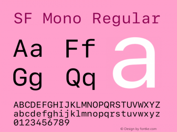 SF Mono Regular 12.0d0e2 Font Sample