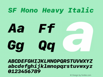 SF Mono Heavy Italic 12.0d0e2图片样张