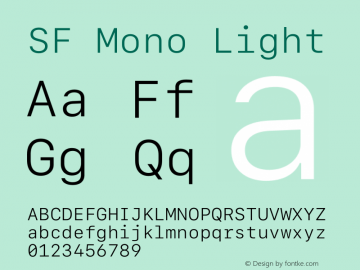 SF Mono Light 12.0d0e2图片样张