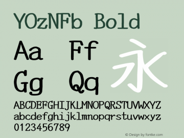 YOzNFb Bold Version 14.04 Font Sample