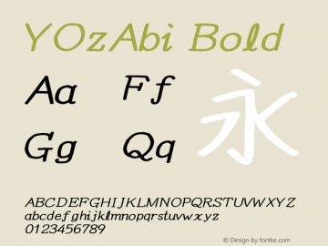 YOzAbi Bold Version 14.04图片样张