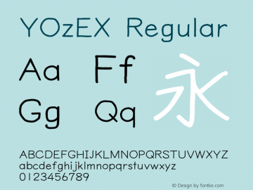 YOzEX Regular Version 14.04 Font Sample