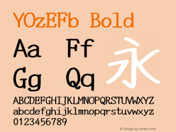 YOzEFb Bold Version 14.04 Font Sample