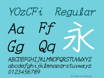 YOzCFi Regular Version 14.04 Font Sample