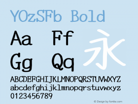 YOzSFb Bold Version 14.04 Font Sample