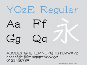 YOzE Regular Version 14.04 Font Sample