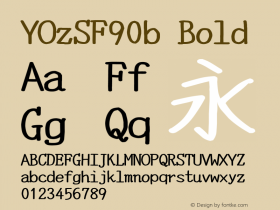 YOzSF90b Bold Version 14.04 Font Sample