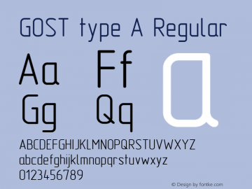 GOST Type A Font,GOSTTypeA Font|GOST Type A 10.0 (12.11.07) Font.