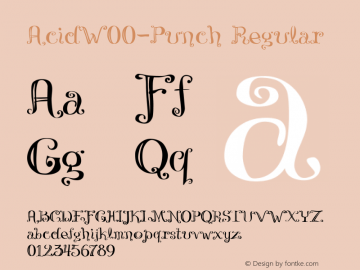 AcidW00-Punch Regular Version 4.101 Font Sample